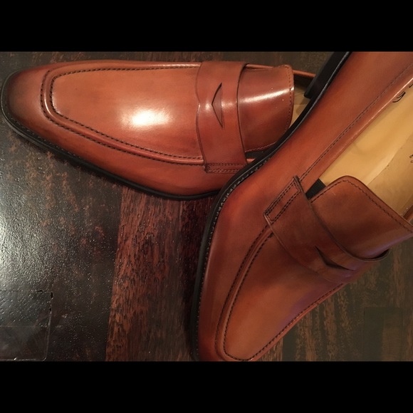 🔆 ITALIAN HANDCRAFTED LEATHER LOAFER COGNAC - Picture 2 of 7